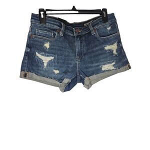 BlankNYC The Fulton Roll Up‎ Denim Shorts Size 27 Blue Distressed Cutoff Jean